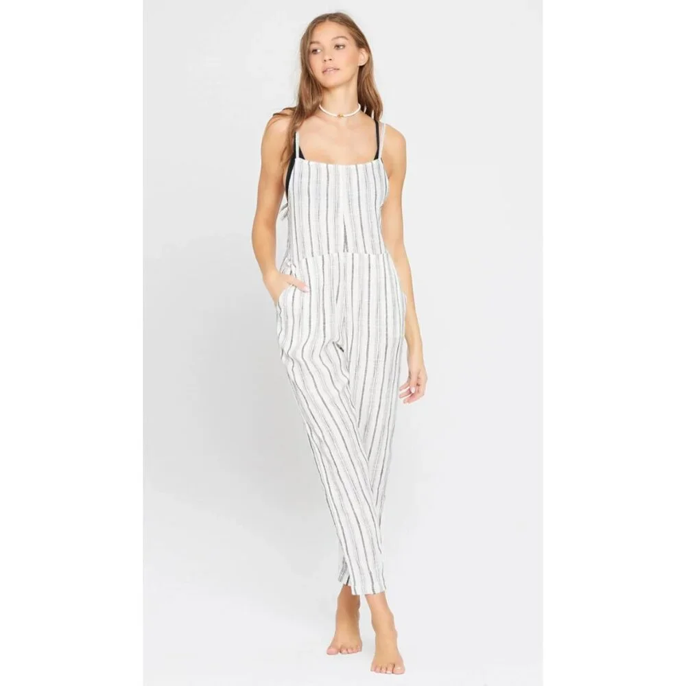 NWT L*Space Sadie Stripe Woven Jumpsuit Summer Night Stripes